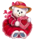 Lady bear in red