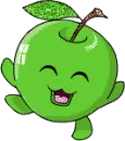 happy green apple