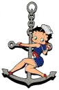 Betty Boop standing on an anchor