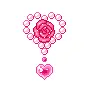 Pink rose heart