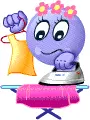SMILEY IRONING CLOTHES