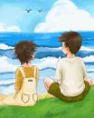 lovers at the sea