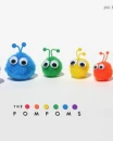 cute kawaii the pompoms happy together