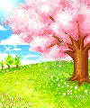 cute kawaii spring scenery