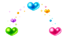 cute kawaii color hearts