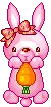 pink bunny with a carrot