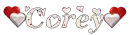 Hearts with name
