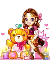 Girl w/bear I love u