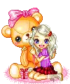 Girl huging bear