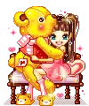 Girl huging bear