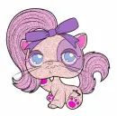 Kitty With Purple Bow