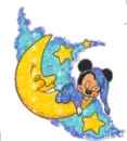 Mickey Sleeping on Moon