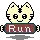 A Cat holding the word Run