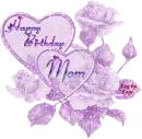 Happy Birthday Mom - Twinkling Roses Hearts Rainbow