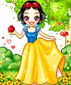 Snow White kissing apple