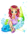 Flying on fish girl