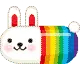 kawaii rabbit with rainbow