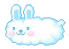 kawaii rabbit on cloud