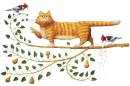 Orange Kitty with Birdy