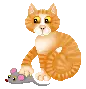 Orange Cat with Mouse