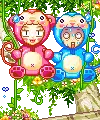  	cute kawaii sayclub couple monkey