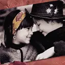 cute little lovers kissing