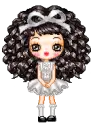 cute kawaii frizzy haired girl