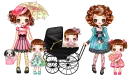 cute kawaii trendy mothers & kids