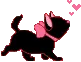 Back cat with hearts
