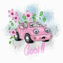 blinking pink vw bug cool