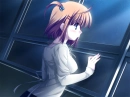 anime girl looking through the window