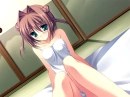 anime girl sitting on her bed