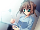 anime girl eating