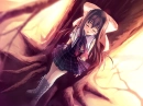 anime girl crying alone