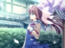 anime girl & falling leaves