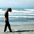walking on the beach