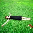 resting on the grass