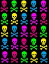 Neon skulls