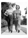 Women Going off to Work in Wartime, vintage, retro
