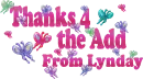 Thank You 4 the Add from Lynday