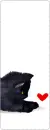 cute kawaii black cat in love