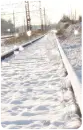 train railway with snow