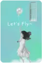 let's fly little girl with a balloon