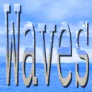 waves, letters with waves and sea back ground