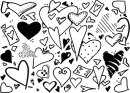 black n white hearts