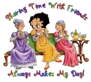 Betty Boop having tea with friends