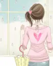 girl looking at the rain