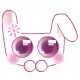 cute kawaii big bunny smiley