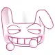 cute kawaii big bunny smiley