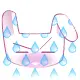 cute kawaii big bunny smiley